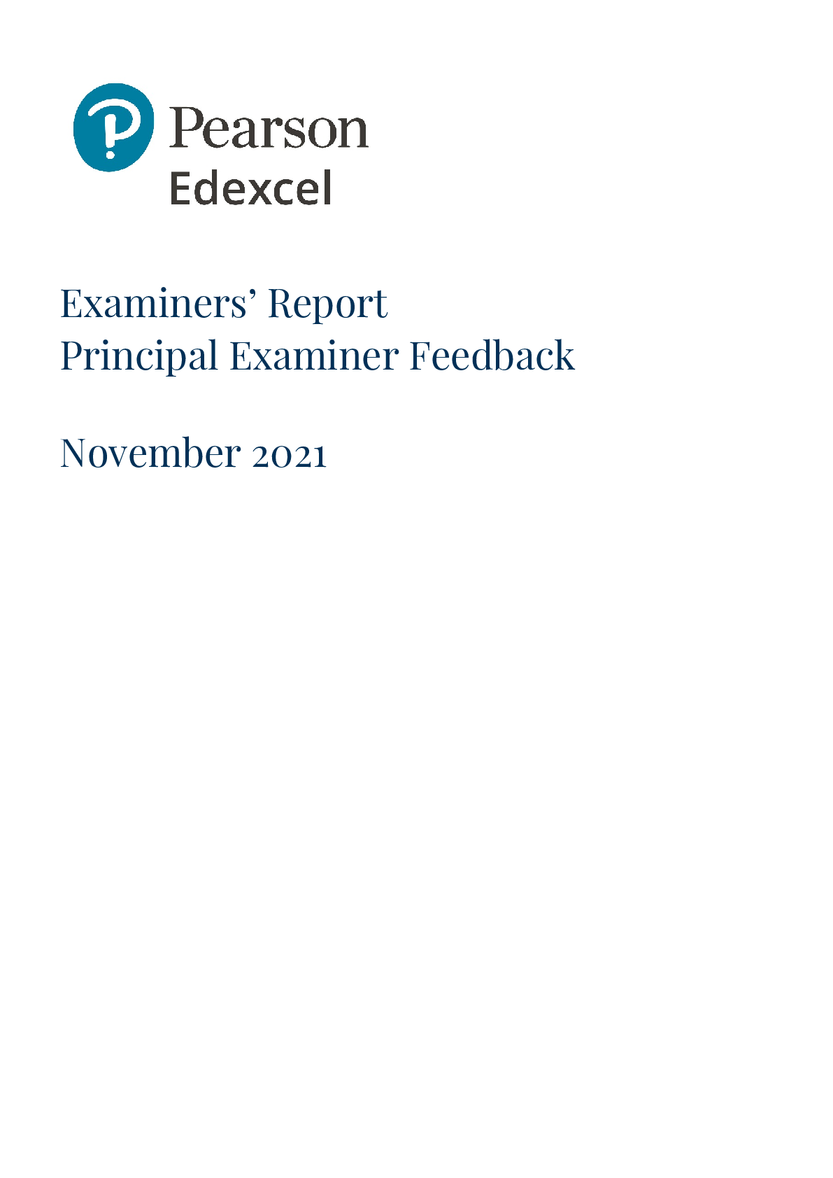 Preview image for Pearson Edexcel GCE In Biology Spec A (8BN0) Paper 01: Lifestyle, Transport, Genes and HealthOCRExaminers’ Report;Principal Examiner FeedbackOCRNovember 2021